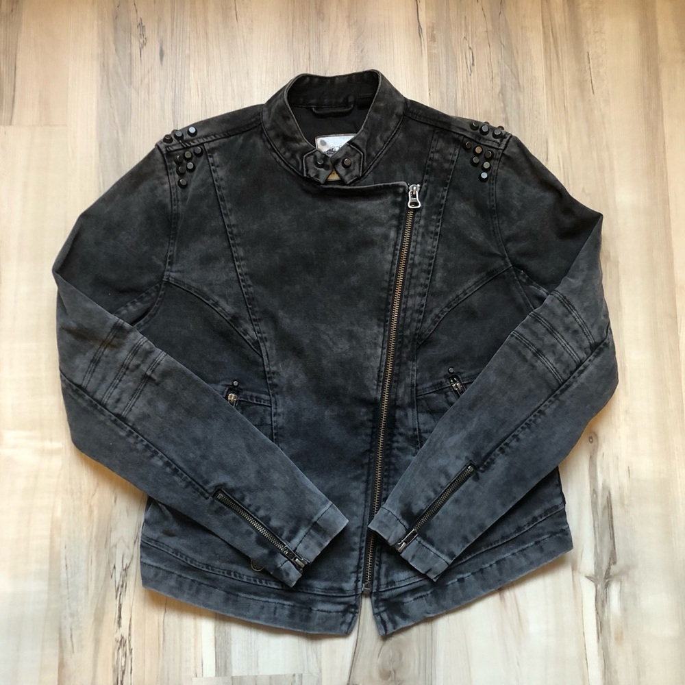 Harley-Davidson Distressed Black Denim Moto Jacket